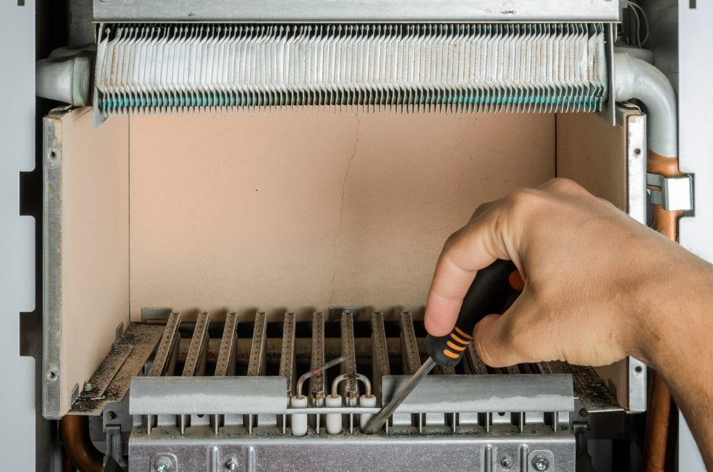 Repair gas burner boiler heating